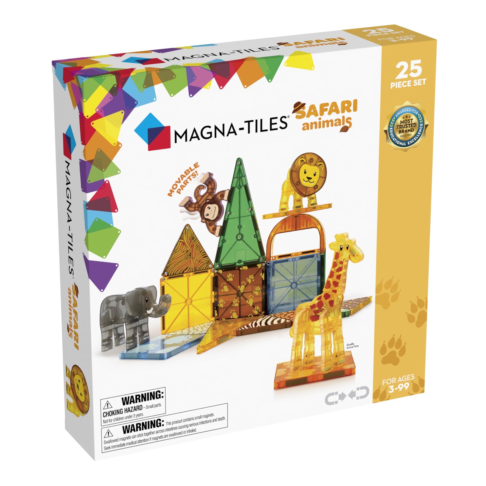 Magna-tiles Safari Animals 25-Piece Magnetic Construction Set, The Ori