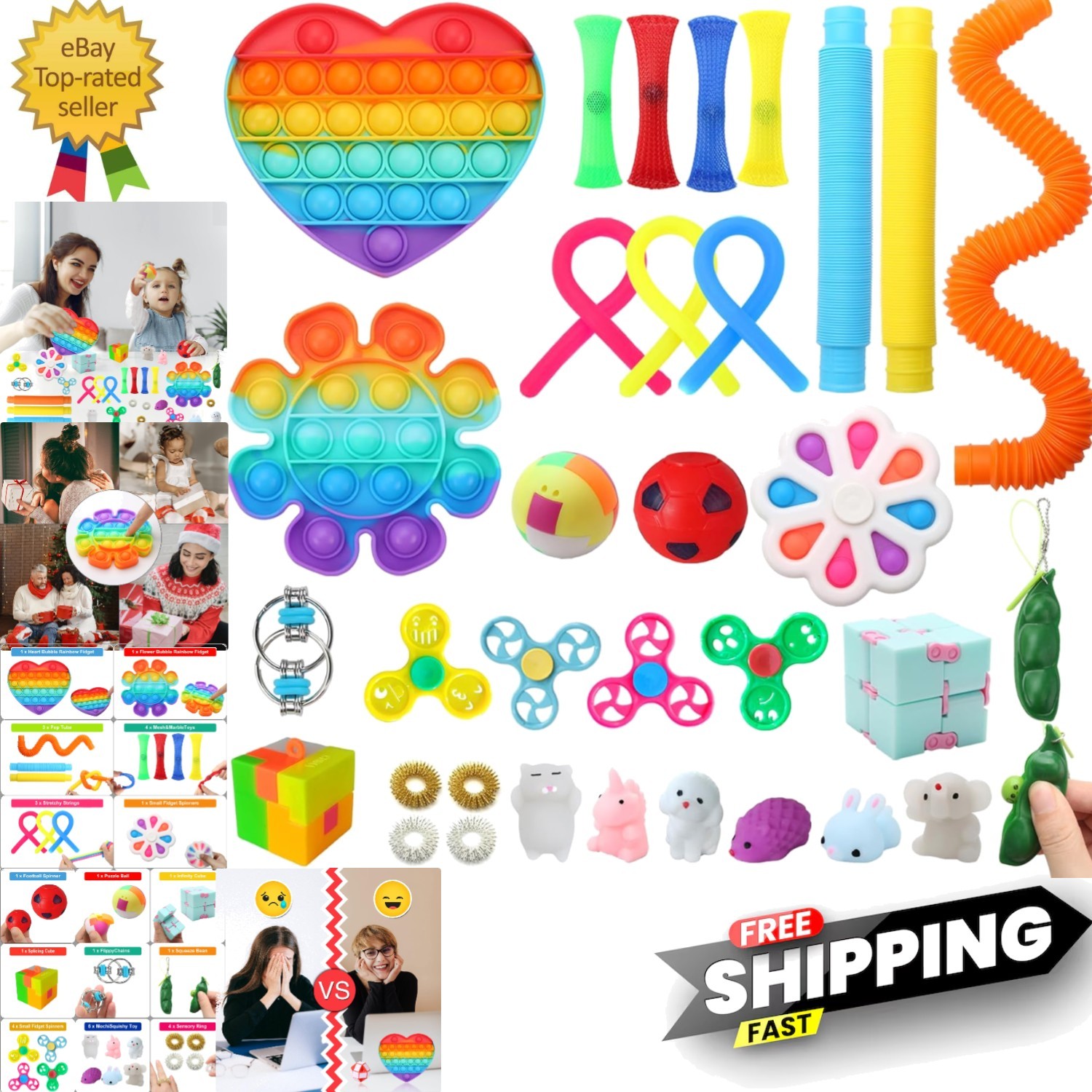 Fidget Simple Fidget Pack, 35pcs Fidget Toys Set with Popping Fidget Sensory …
