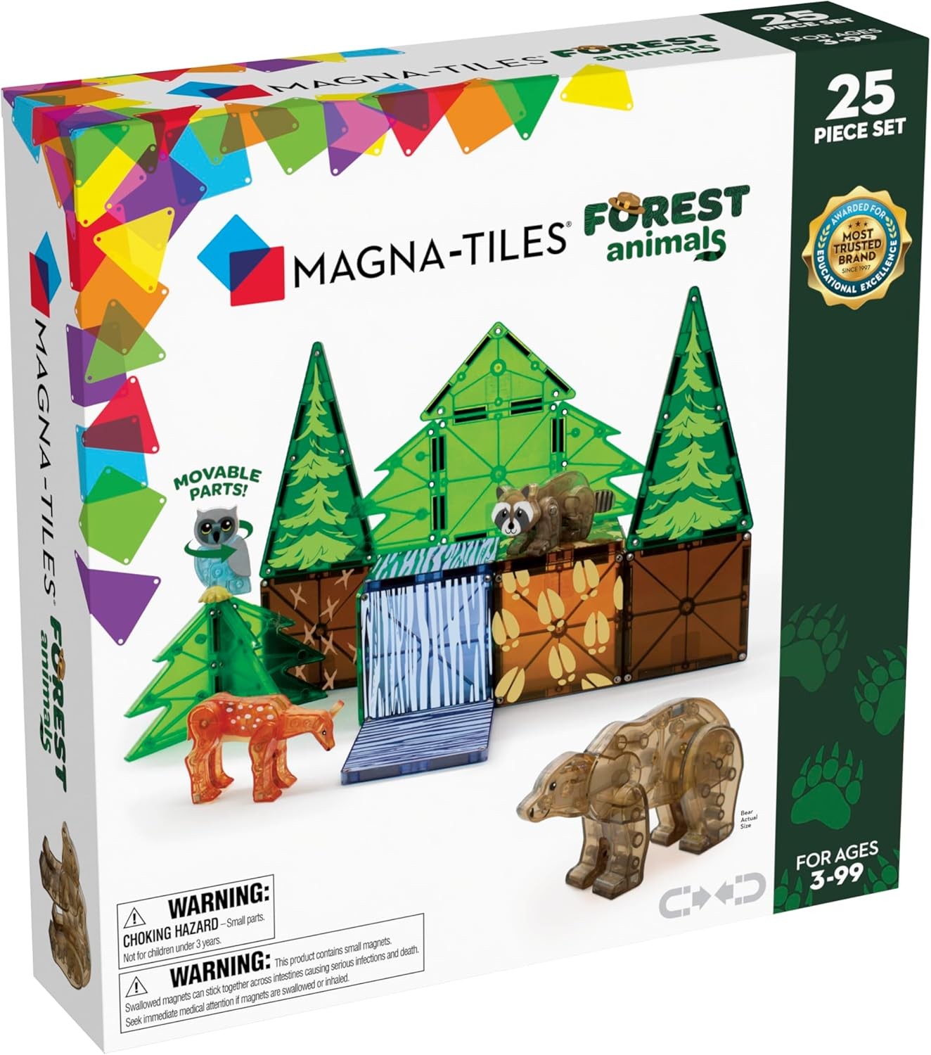 MAGNA-TILES Forest Animals 25-Piece Magnetic Construction Set, The ORIGINAL…