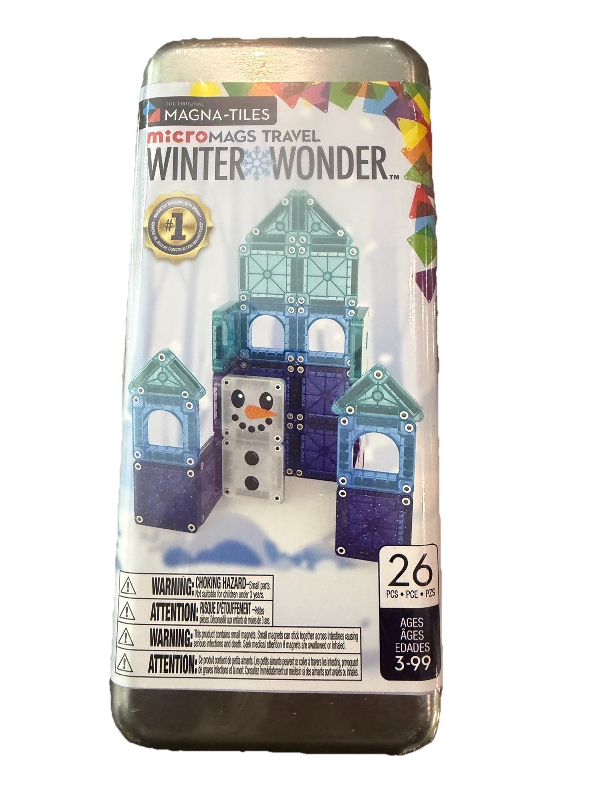 MAGNA-TILES microMAGS Travel WINTER WONDER Travel Set  26Pcs.  NEW and SEALED