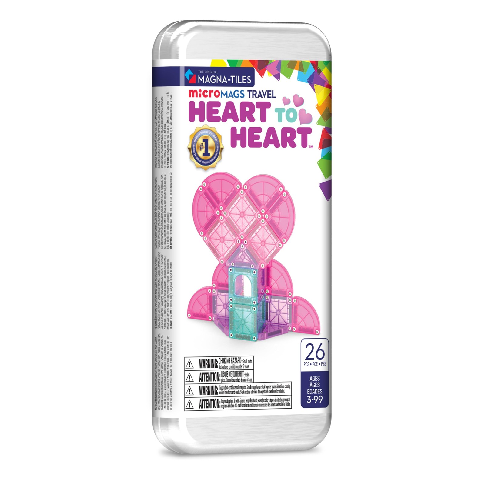 Magna-Tiles microMAGS 26-teiliges Herz zu Herz Reiseset, Die Original Magnetbaum