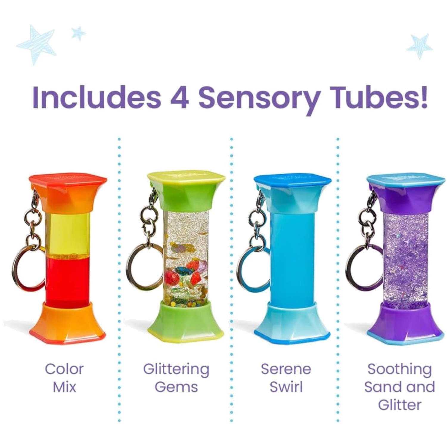 Mini Sensory Fidget Tubes with Keychains