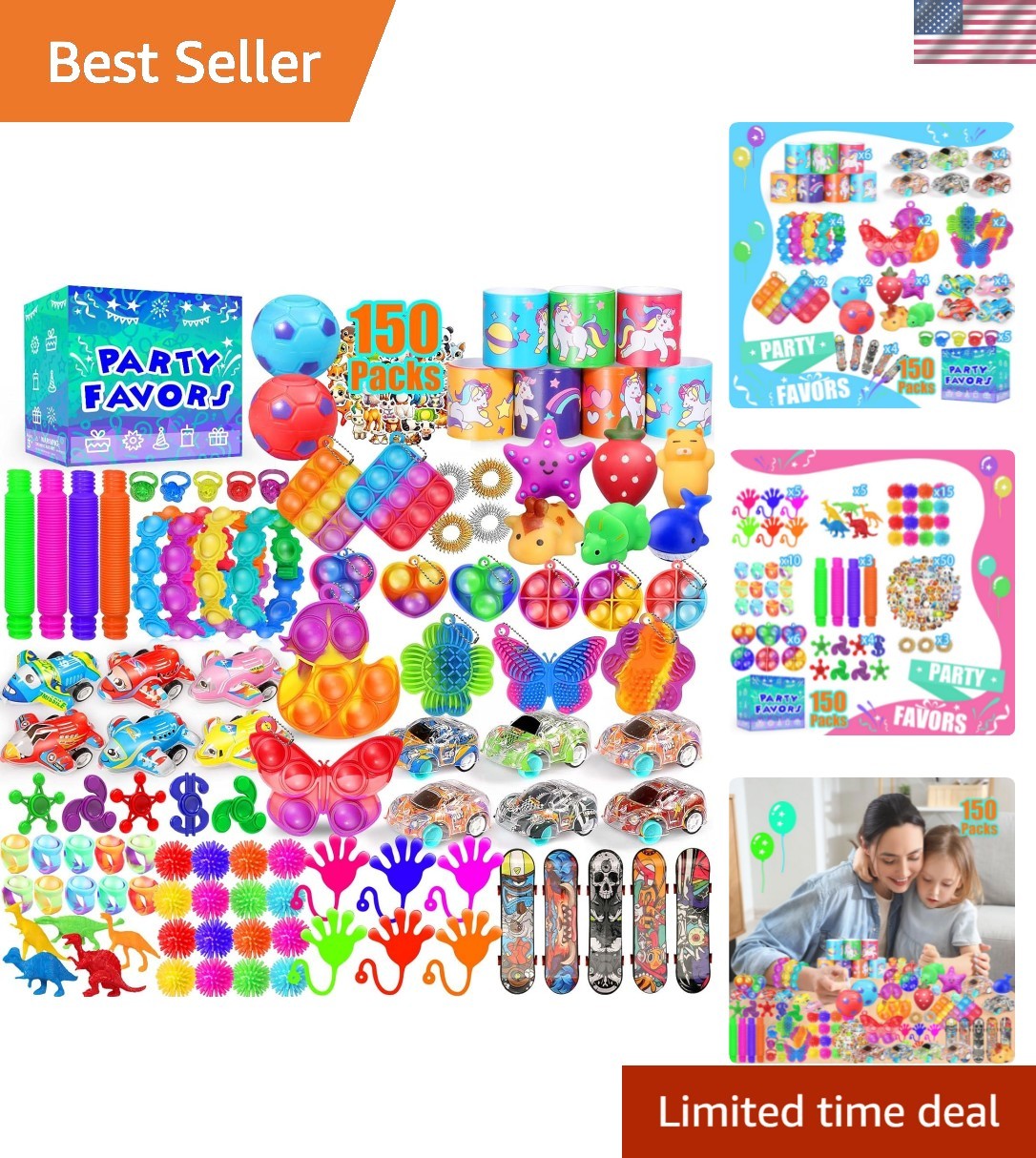 Ultimate Fidget Toy Set for Kids – 150 Count Assortment for Birthdays & Rewards
