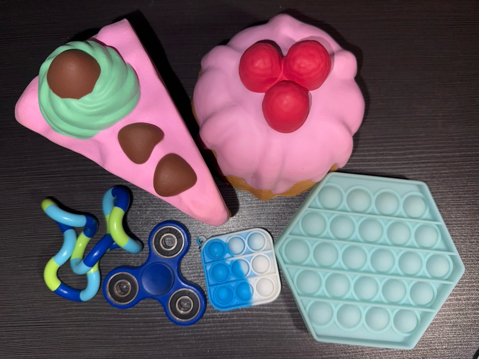 Lot Of 6 Colorful Fidget Toys