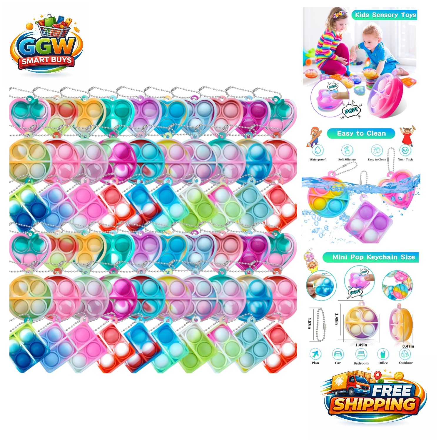Colorful 60 Piece Mini Fidget Toys – Perfect for Party Favors & Classroom