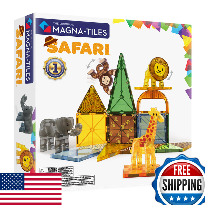 Magna-Tiles Safari Animals 25-Piece Magnetic Construction Set The Original