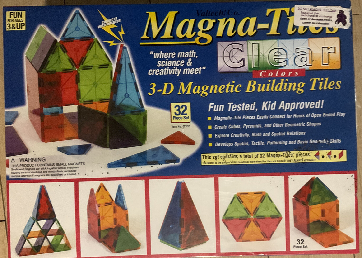 Magna-Tiles Clear Colors 32 Piece Set (Brand New) 02132