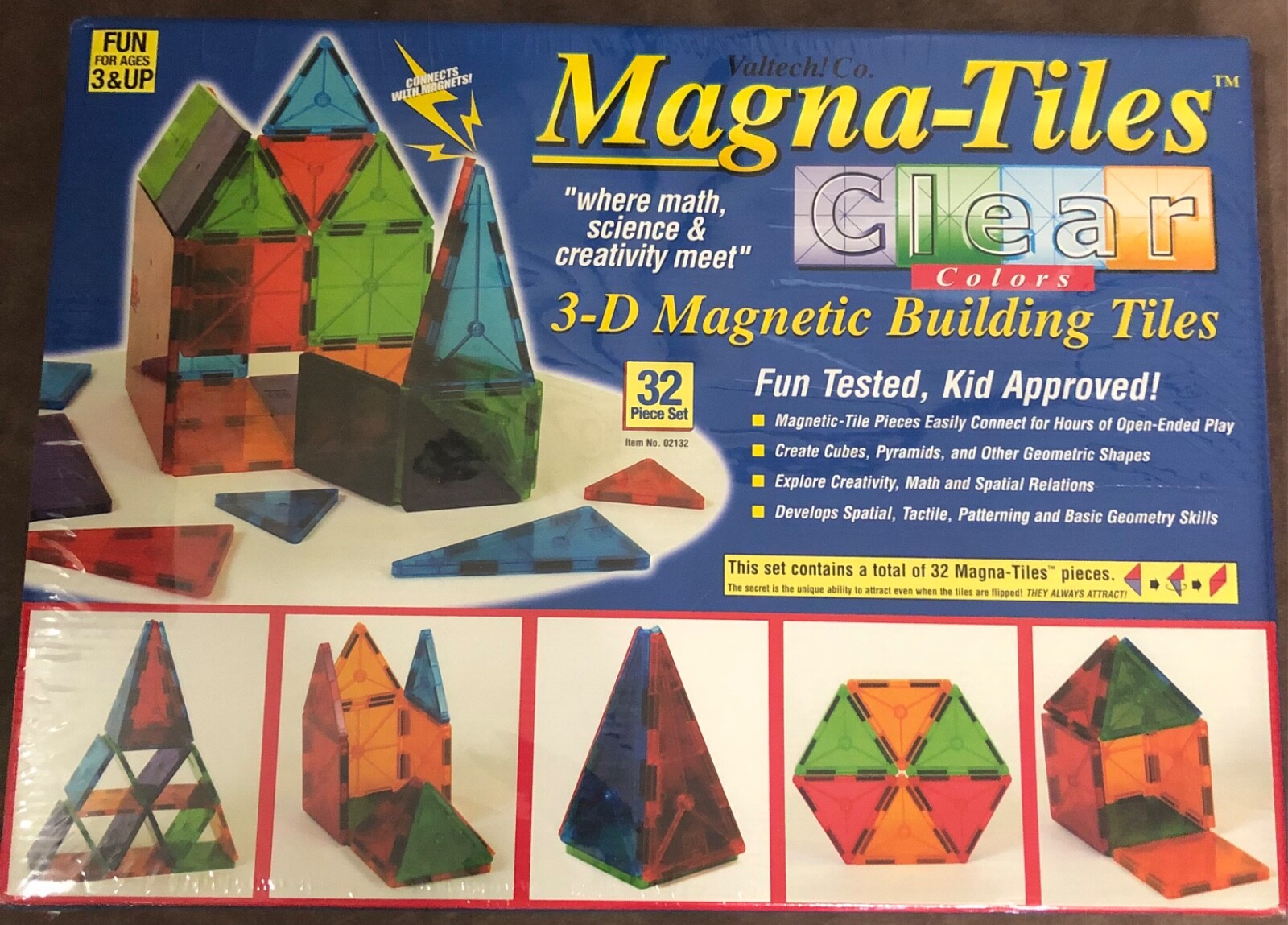 Magna-Tiles Clear Colors 32 Piece Set (Brand New) 02132