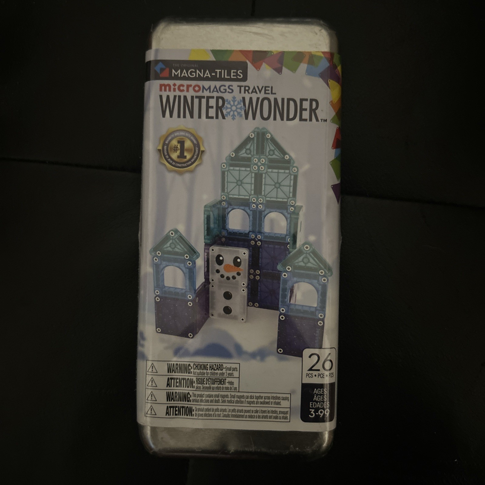 MAGNA-TILES microMAGS Travel WINTER WONDER Travel Set  26Pcs.  NEW and SEALED