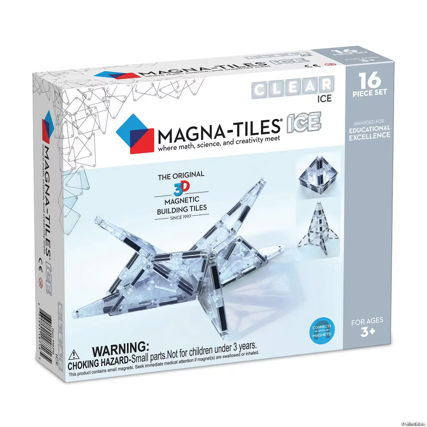 MAGNA-TILES® ICE 16-Piece Set, The ORIGINAL Magnetic Building Brand
