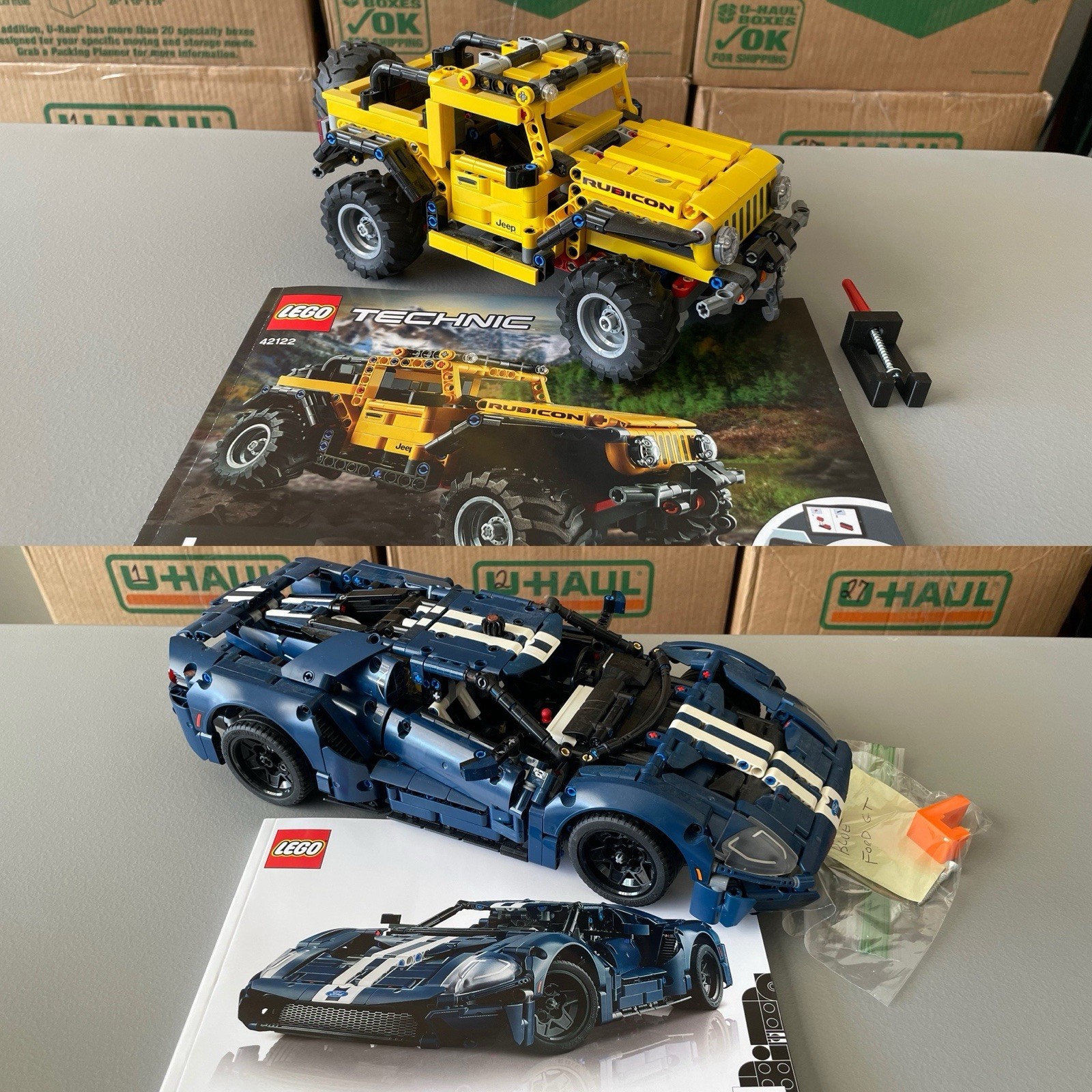 Lego Technic Lot (Sets 42122 & 42154) Used Good Condition Plus Bonus Wall Mounts
