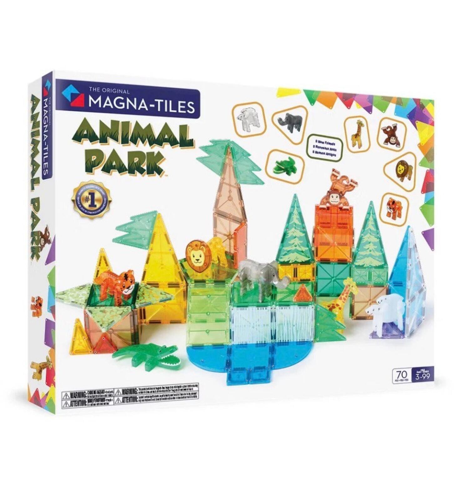 New Magna-Tiles Animal Park Set – 70 Piece Magnetic Building Set w/ Animals