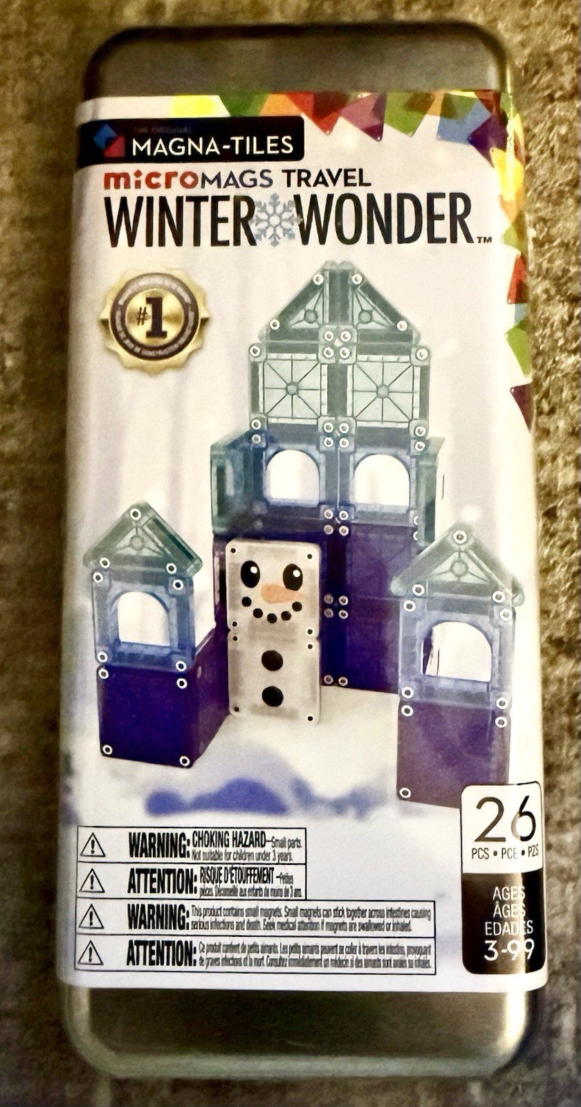 MAGNA-TILES microMAGS Travel WINTER WONDER Travel Set  26Pcs.  NEW and SEALED