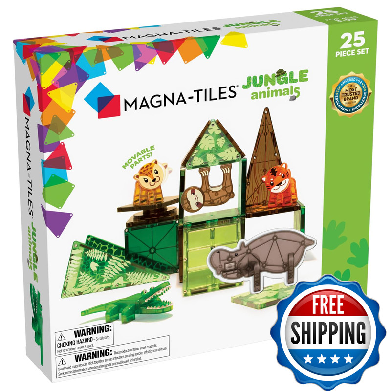Magna-Tiles Jungle Animals 25-Piece Magnetic Construction Set The Original