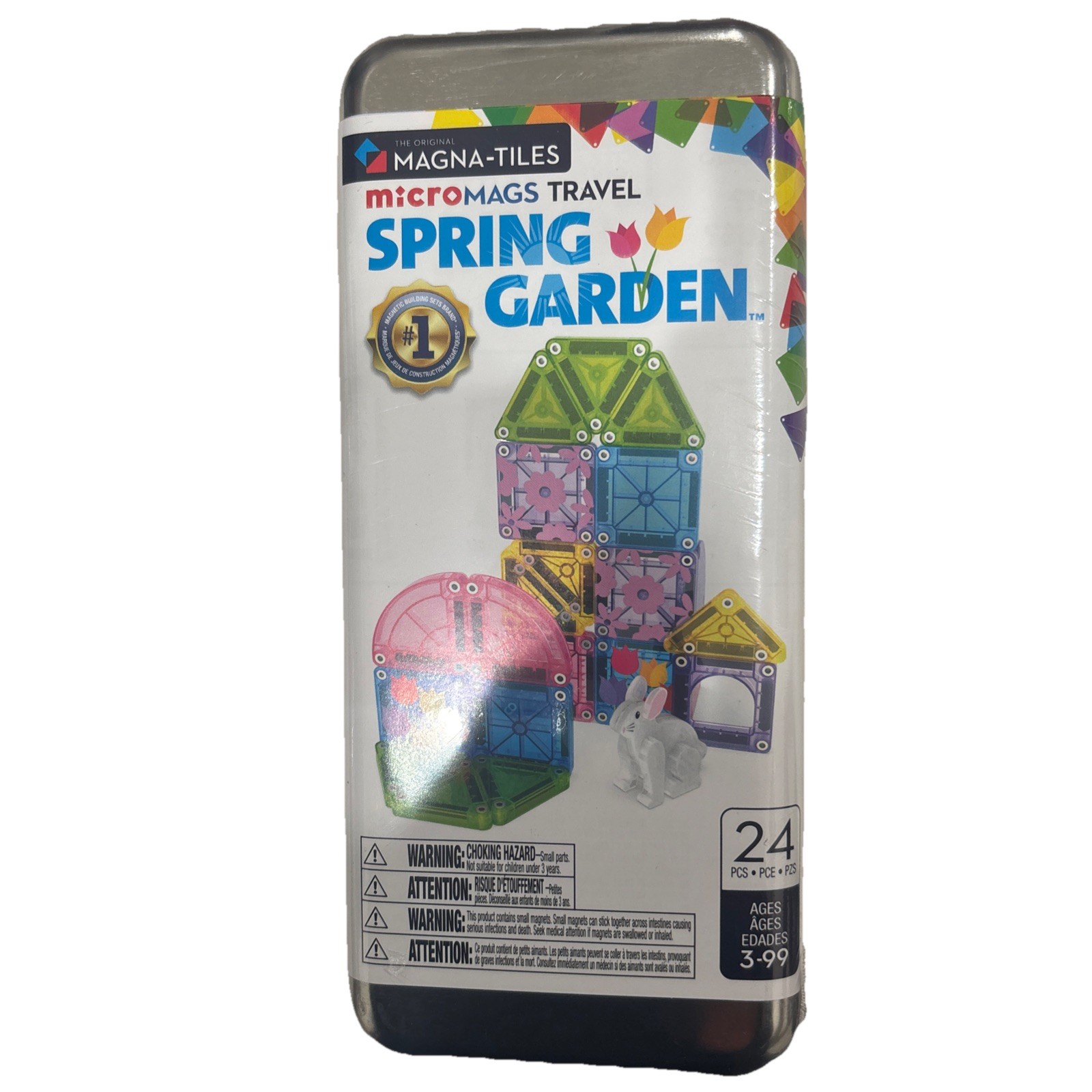 Magna-Tiles – MicroMAGS Spring Garden 24 Piece Travel Set Easter Gift Set