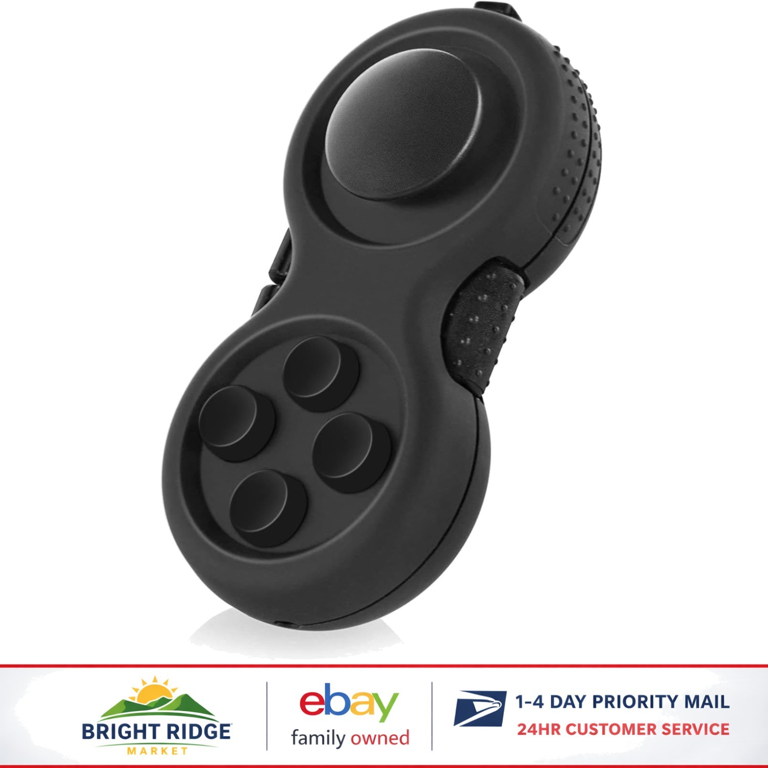 Rubberized Fidget Toy with 8 Functions for Stress Relief and Concentration