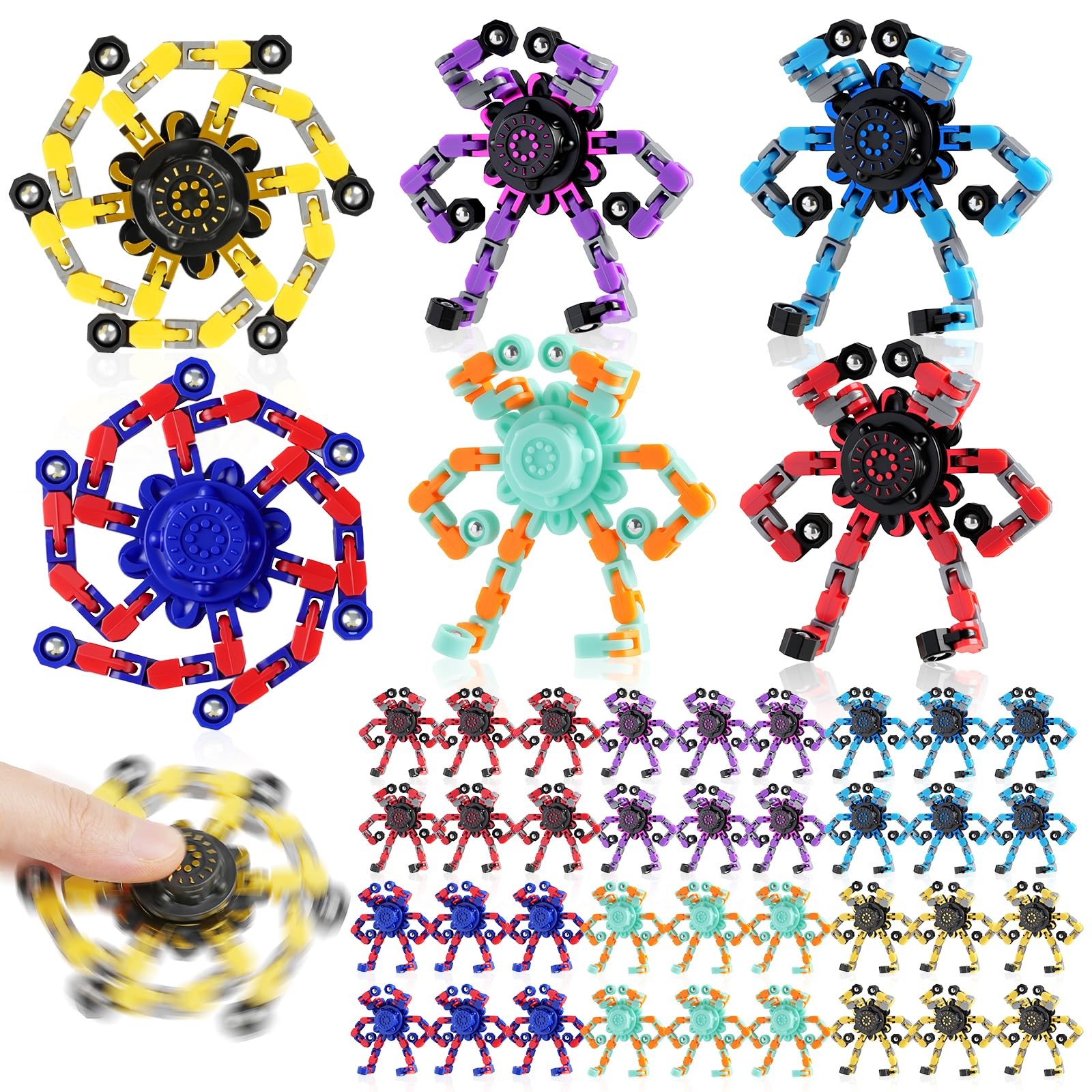 36PCS Transformable Fidget Spinners Sensory Toys for All Ages