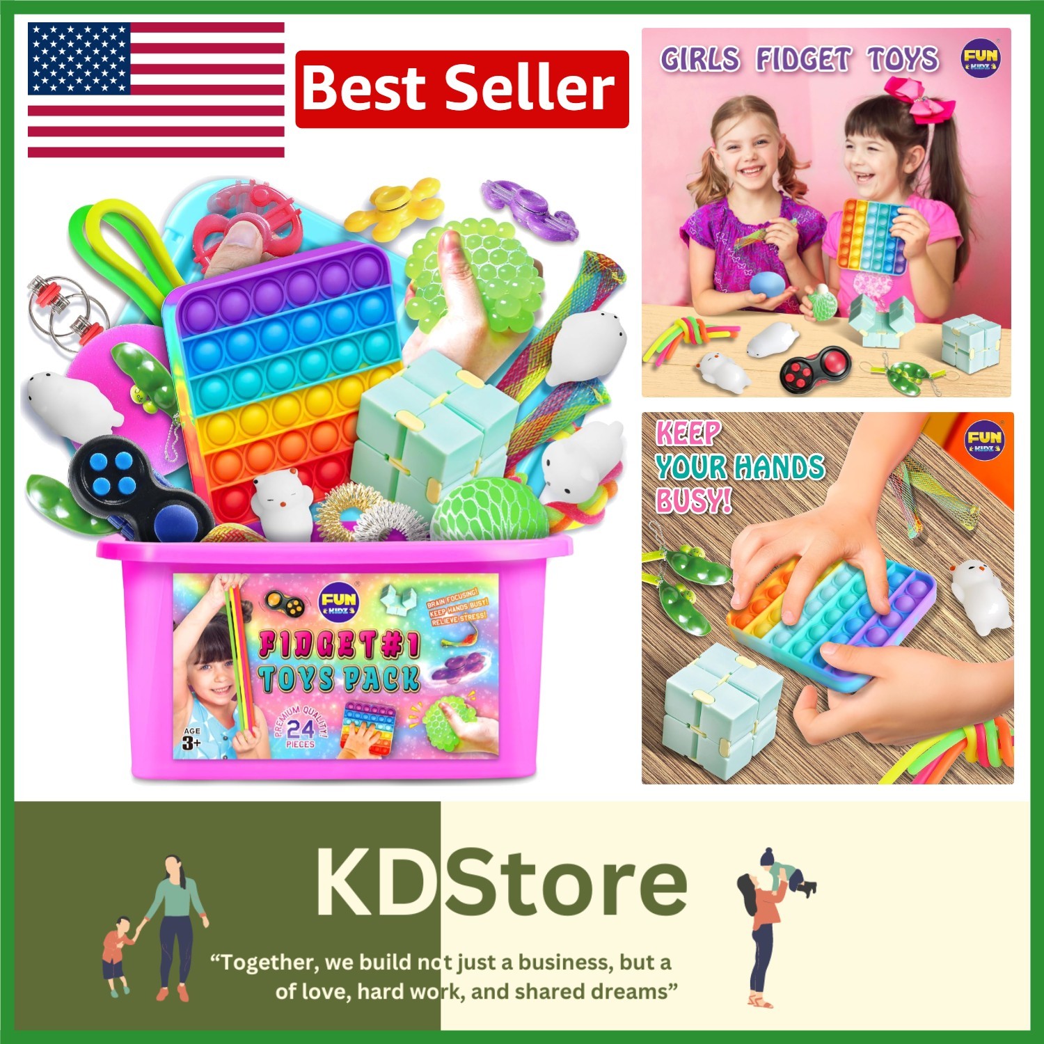 Kids Fidget Toy Set 24 Pcs Sensory Stress Relief Toys Party Favors Gift