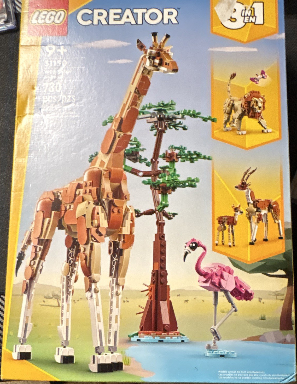 LEGO Creator 3 in 1 Wild Safari Animals 31150 Set 9+ 780pcs Giraffe Lion