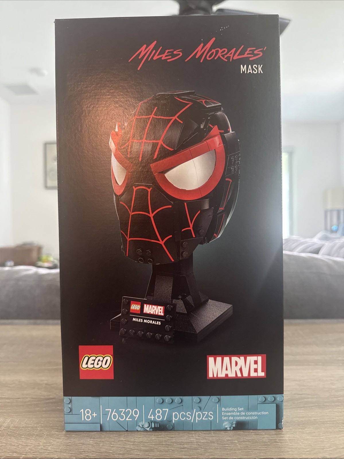 LEGO 76329 Miles Morales Mask Marvel Complete Set Building Toy Display Stand