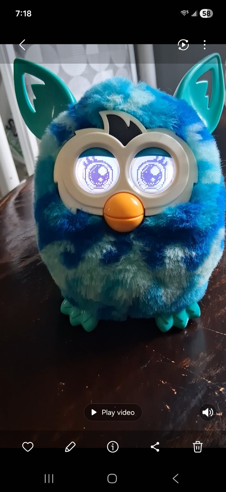 HASBRO 2012 Blue Waves Furby Boom Blue/Teal/Aqua Tested Works