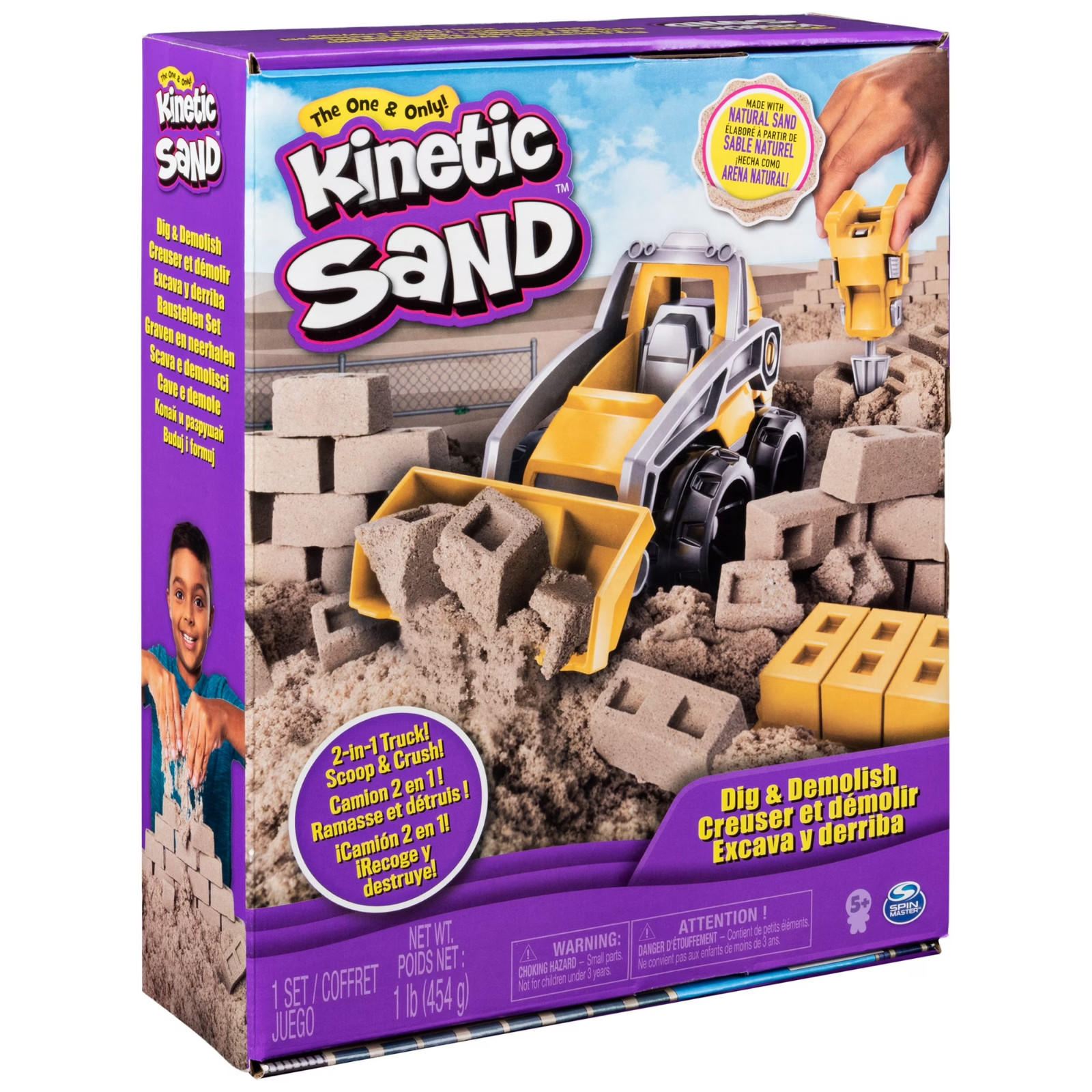 Kinetic Sand, Dig & Demolish Sensory Sand Playset, for Ages 3 and up NEW