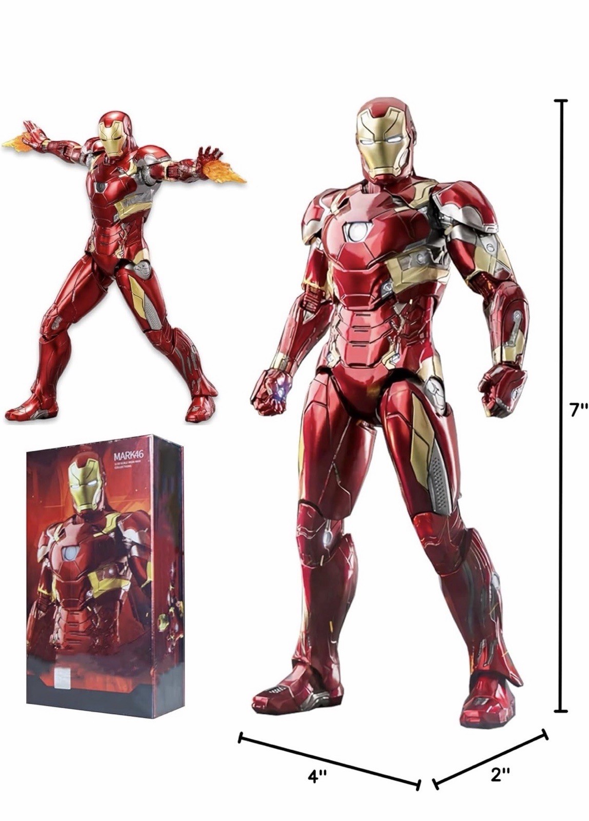 MK46Ironman Action Figures-7 inch All Joints Movable Collectable Toys-Full Me…