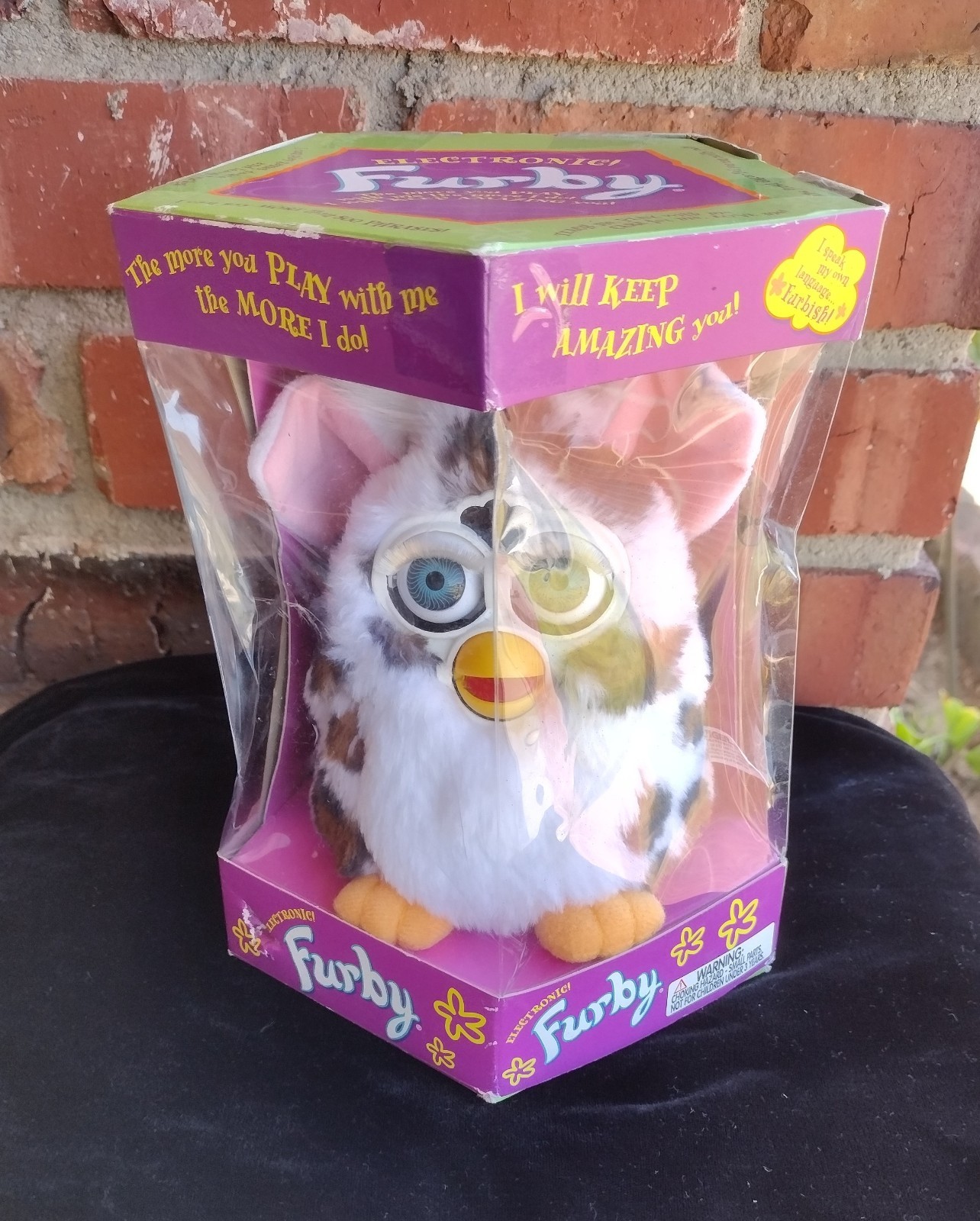 Vtg Furby 1998 Snow Leopard 70-800 New Box Blue Eyes Snow Leopard