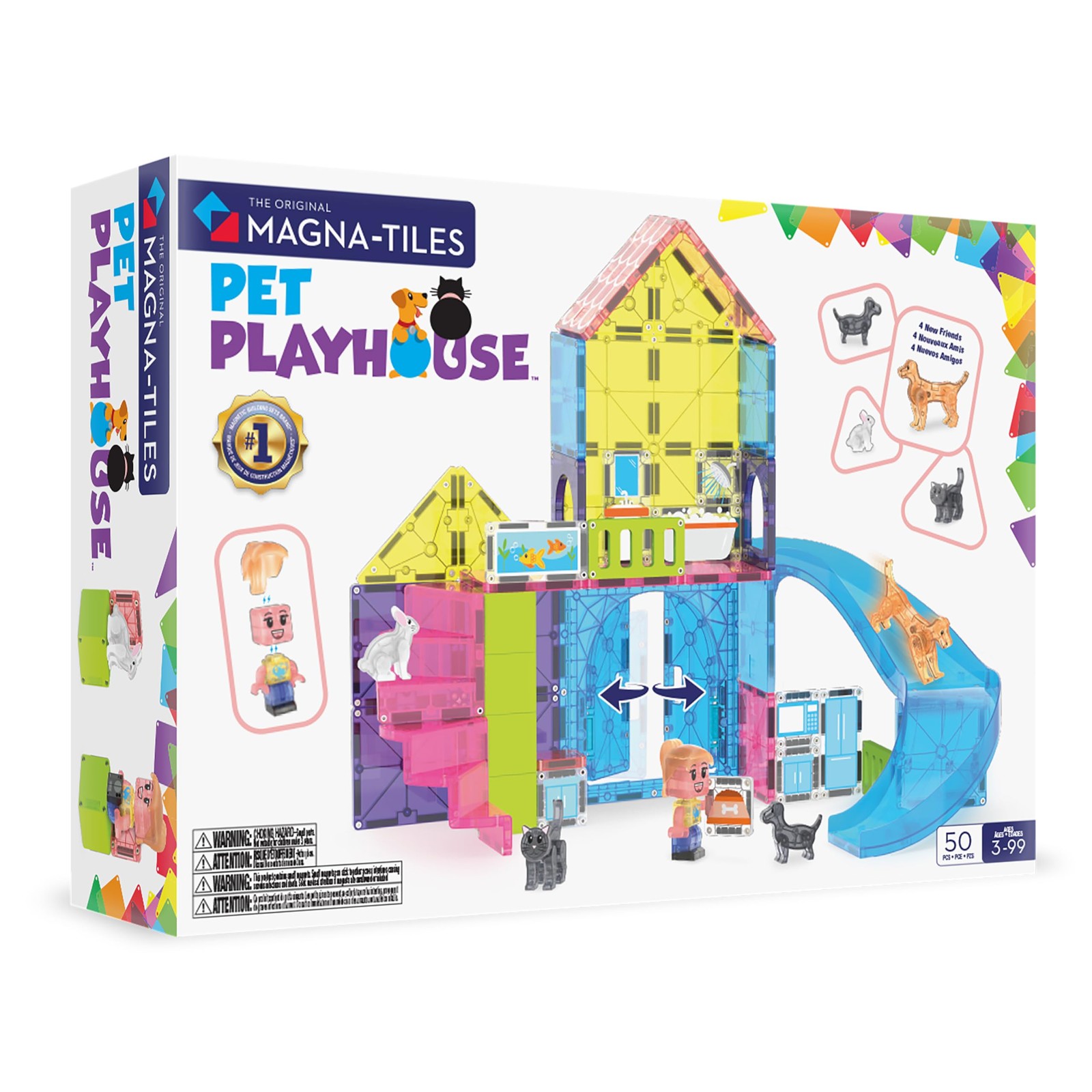 Magna-Tiles Pet Playhouse 50-Piece Magnetic Construction Set The Original