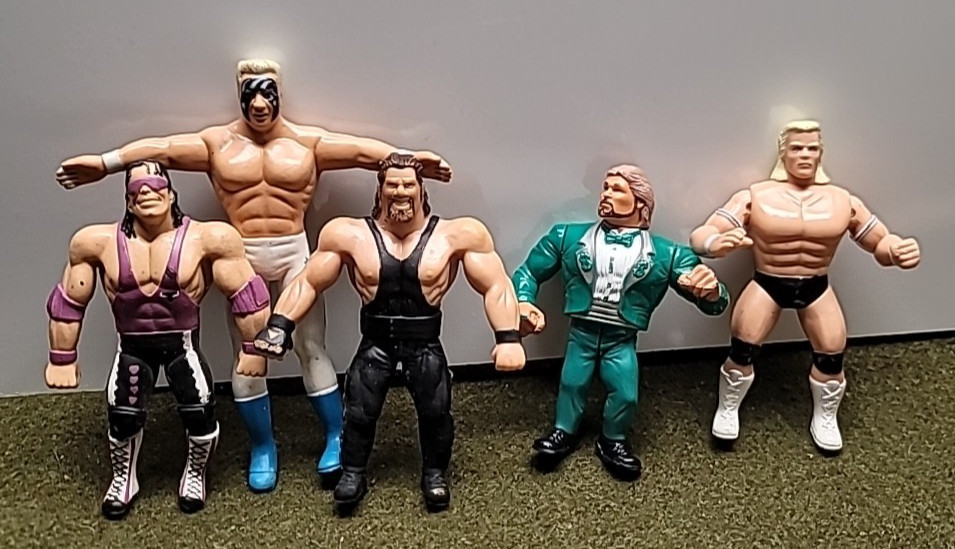 Vintage 1990s wrestling figures- Bend-Ems Collectable toys Lot of five