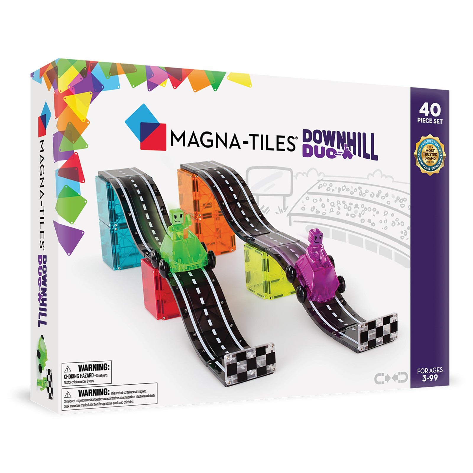 Magna-Tiles Downhill Duo 40-Piece Magnetic Construction Set The Original