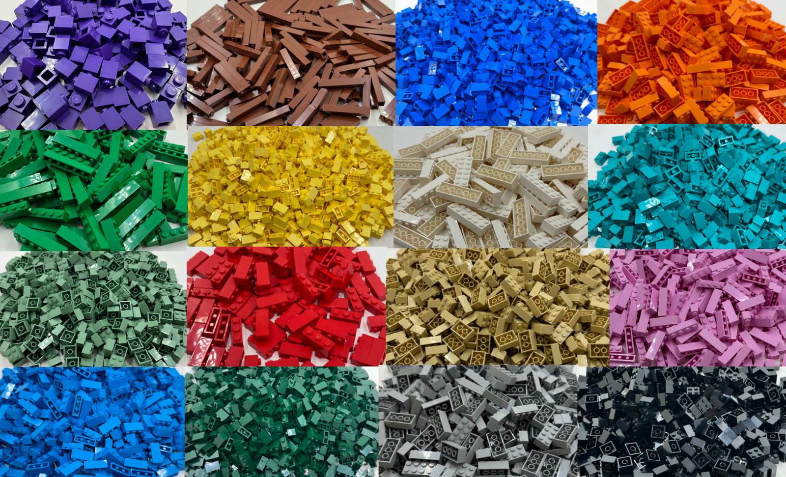 NEW LEGO Bulk Bricks: 100 Pieces per Pack – Choose from 43 Colors & 14 Sizes