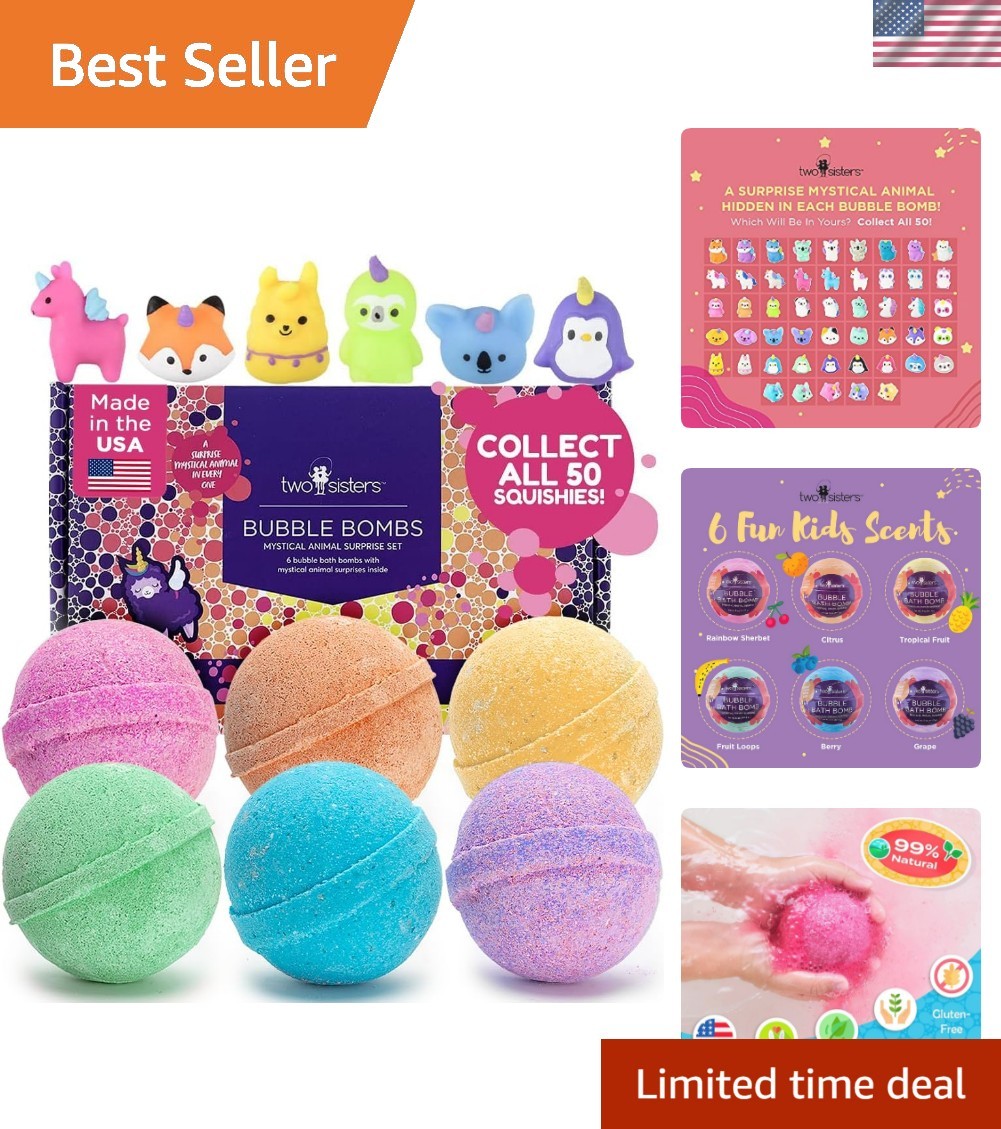 Delightful 6-Pack Bath Bombs for Kids with Collectable Toys – Perfect Gift Idea