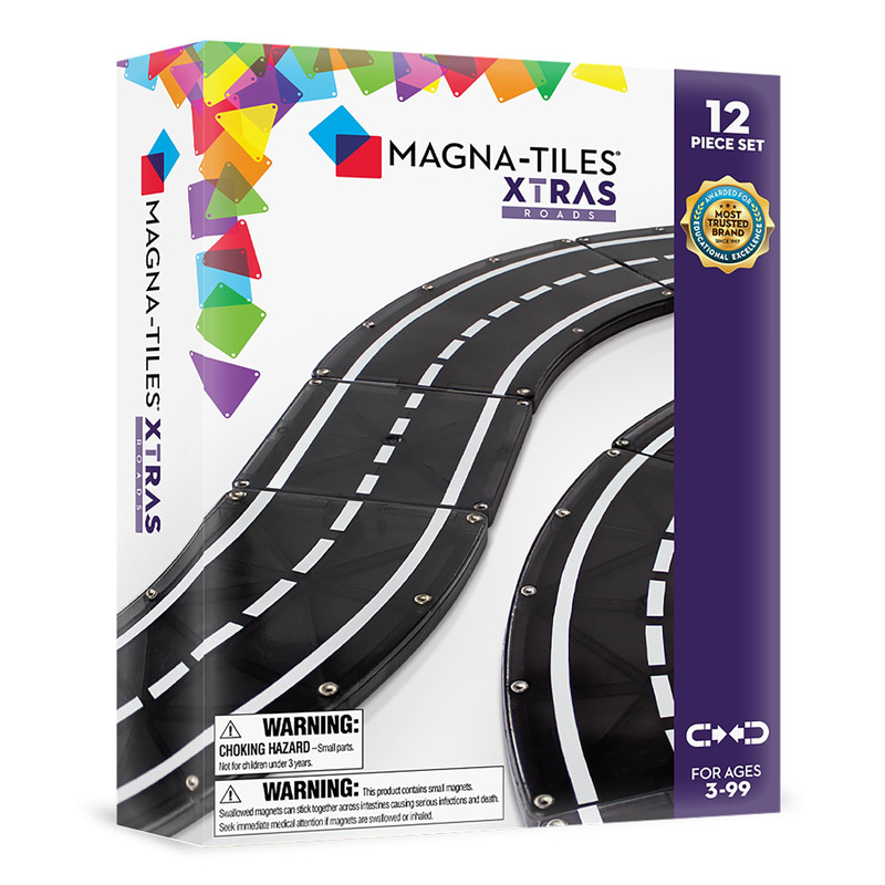 Magna-Tiles Xtras Roads 12 Piece Magnetic Construction Set The Original