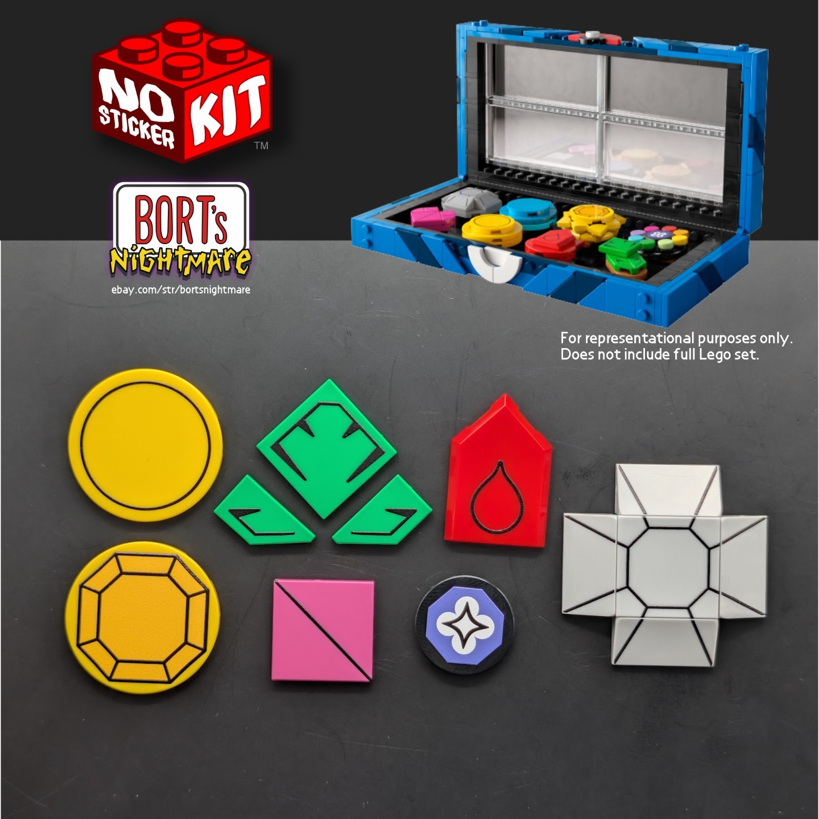 Lego® Kanto Region Badge Collection NO-STICKER KIT (#40892)