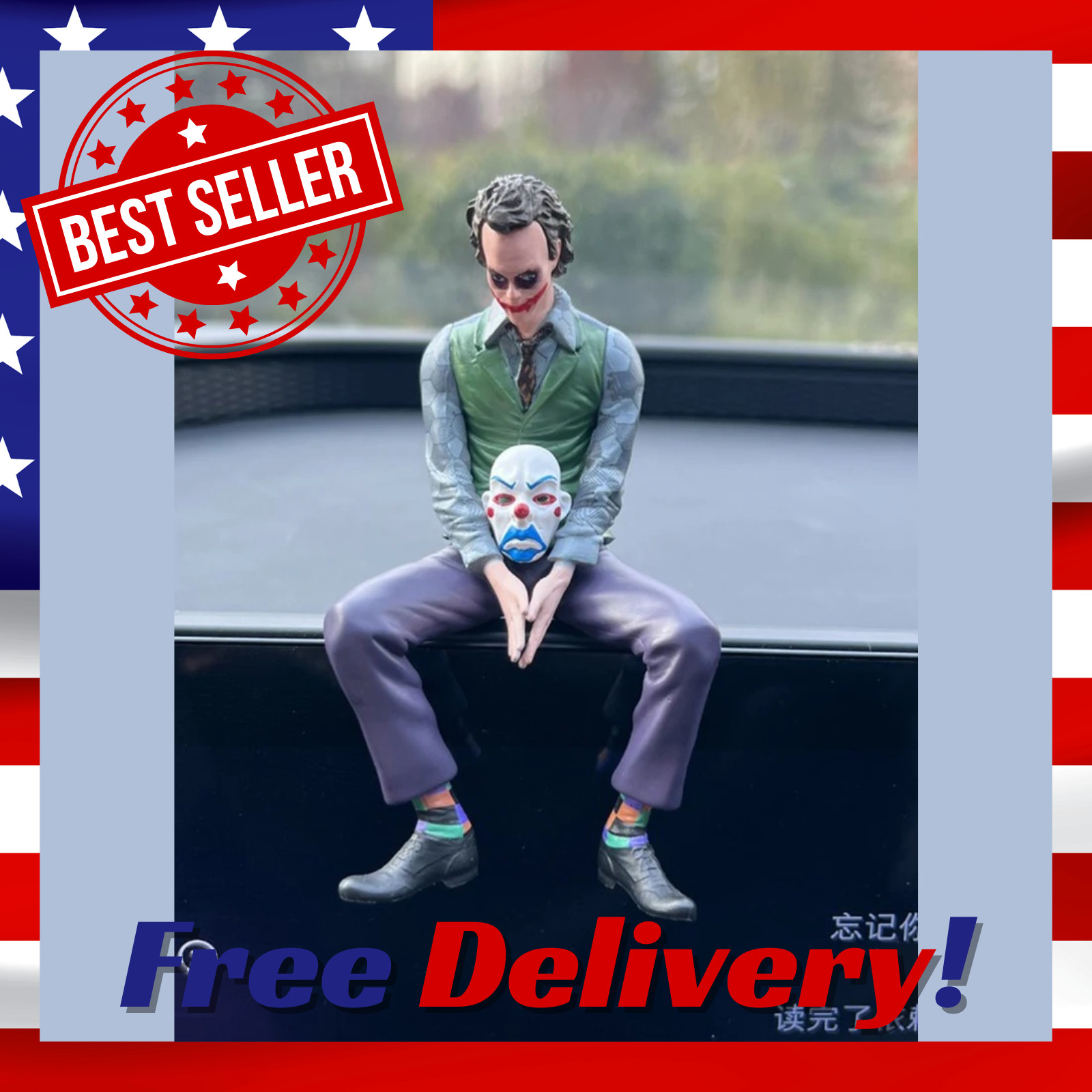 The Joker Figure Car Accessory Car Mounted Joker The Dark Figure 10cm