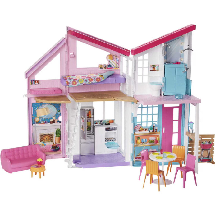 Barbie Malibu House Dollhouse Playset with 25+ Furniture and Accessories