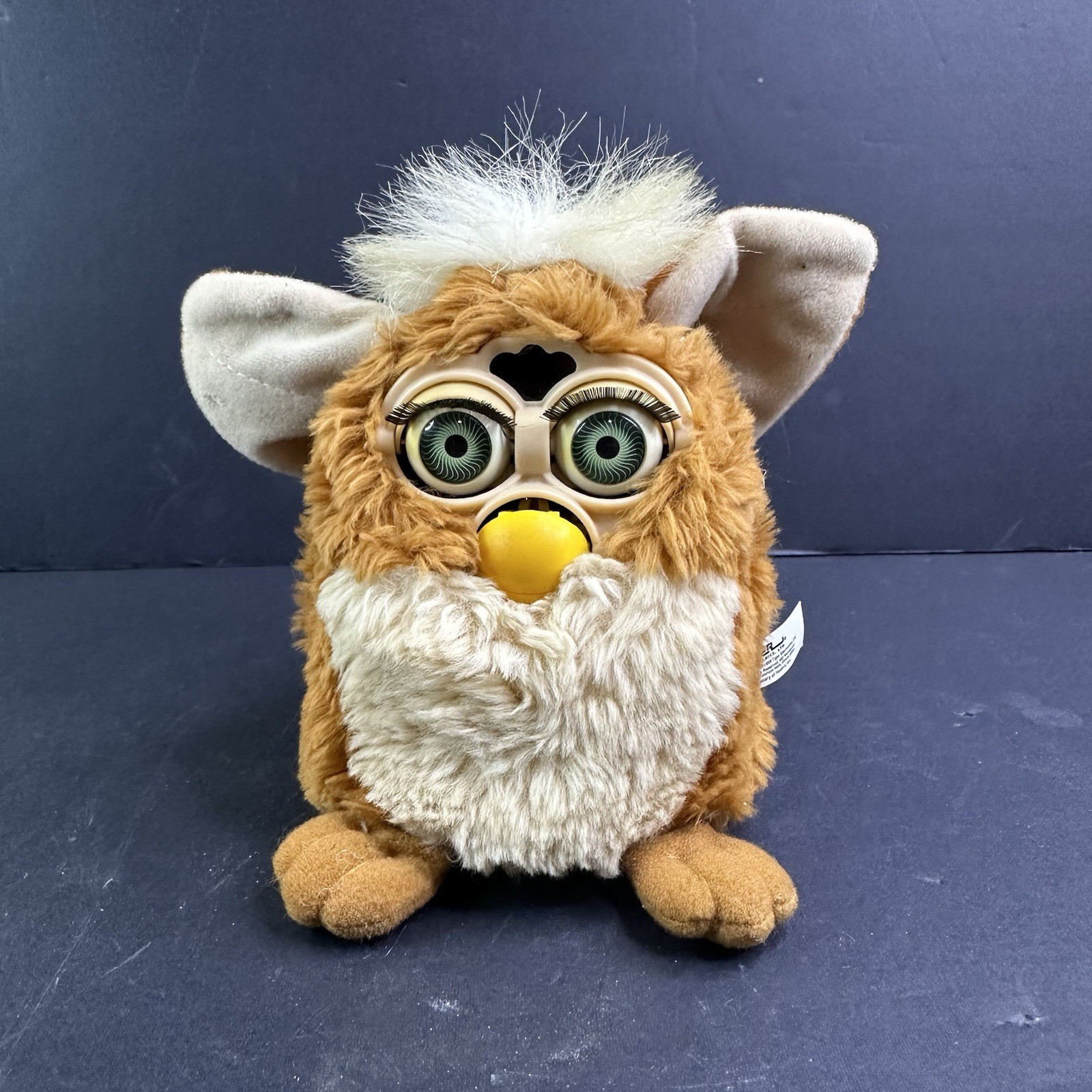 RARE FURBY 1999 70-800 COFFEE TAN BROWN FUR BLUE EYES WHITE HAIR NOT WORKING