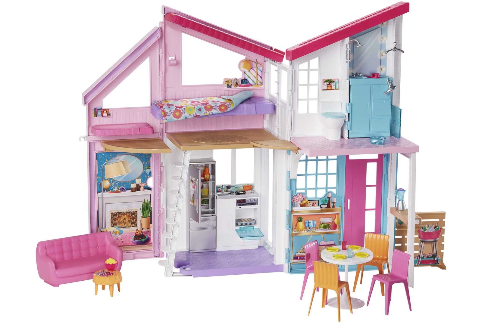 Barbie Doll House Playset, Malibu House with 25+ Themed Furniture  Accessorie…